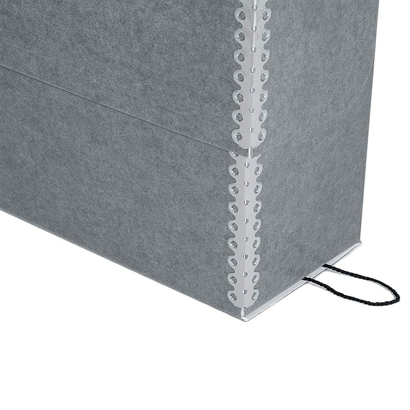 Lineco Archival Document Storage Box with Metal Edge, Acid-Free Gray Boxboard, Organize and Store Files, Prints, Photos, Jumbo-Sized Case 15.5" x 12.5" x 5" Wide - Image 4